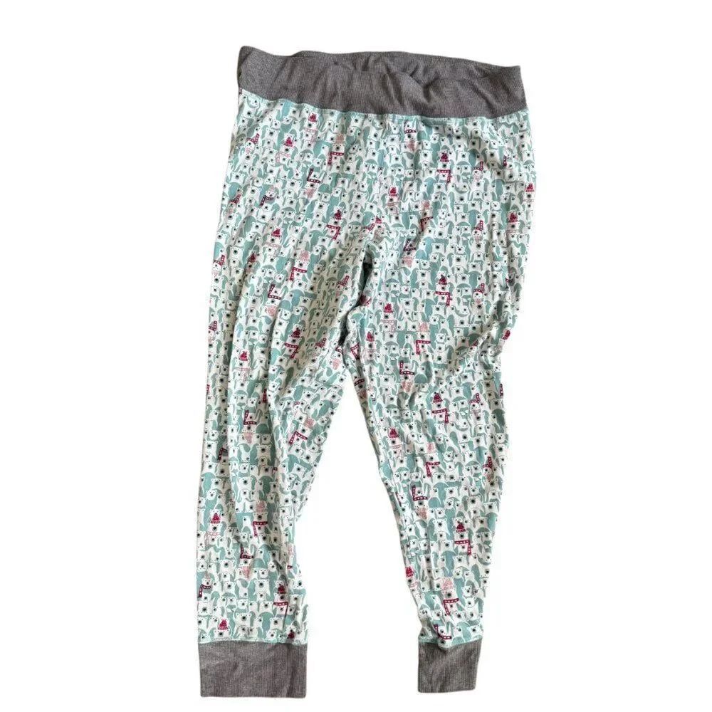 Cacique Sleep Lounge Pants 18 20 Pajamas Polar Bears Gray Blue Winter PJs